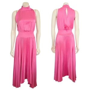 A.L.C. Renzo II Hot Pink Pleated Halter Dress Size 6